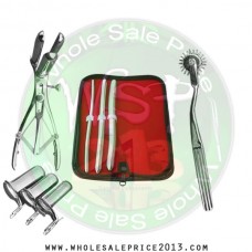  Hegar uterine dilator 3 pieces set, 7-8, 11-12, 15-16, wartenberg pinwheel,mathieu speculum, collin 3pcs